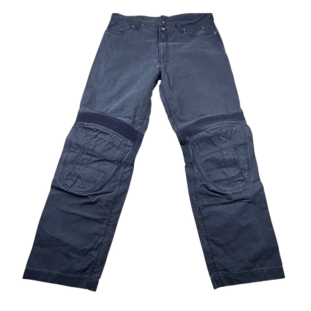 Harley-Davidson  Black Canvas Riding Pants Padded Knee 36x32 Motorcycle Trousers